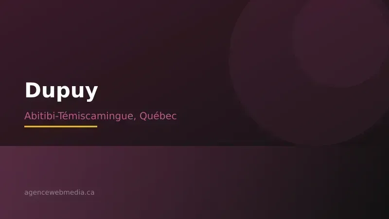 Vue de Dupuy, Abitibi-Témiscamingue — Conception de site web à Dupuy par Agence Web MédIA