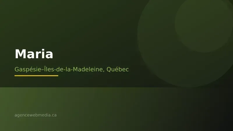 Vue de Maria, Gaspésie–Îles-de-la-Madeleine — Conception de site web à Maria par Agence Web MédIA